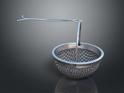 Stainless Steel Mesh Strainer With Long Handle For Kitchen Cooking Use 3d model