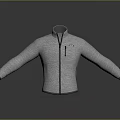 Gray Casual Jacket With Stand Collar Zipper And Extended Sleeves For Everyday Wear