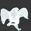 Majestic Eagle With Spread Wings Perched On Wooden Branch Showing Detailed Feathers