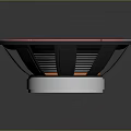 Modern Circular Audio Device With Red Silver Rings And Black Center Design