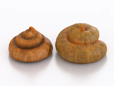 Decorative Ornament Set With Spiral Shaped Brown Design For Home Decoration 3d model