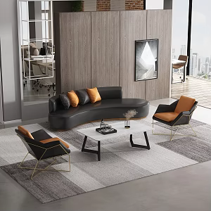Nordic Sofa Coffee Table Combination Office Sofa Combination 3d model
