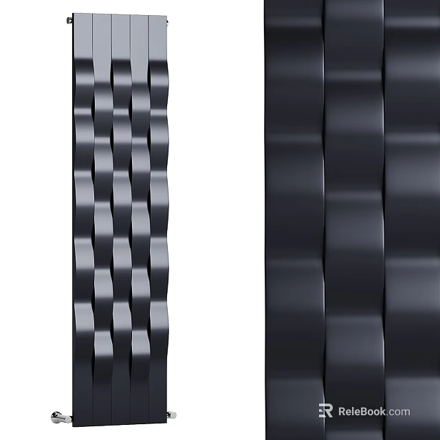Modern Black Slatted Partition Design For Interior Space Separation And Decor 3d model 