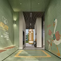 Inviting Dance Studio Entrance With Green Walls Cartoon Duck Art And Shine Motifs