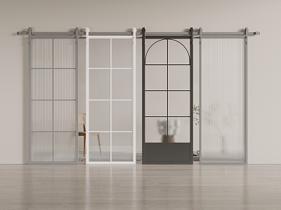 glass door sliding door 3d model