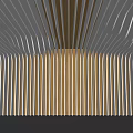 Modern White Ceiling Design with Wavy Stripes and Architectural Curved Slats