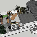Traditional Chinese Style Detached Villa with Tile Roof White Walls and Courtyard Entrance