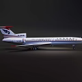 Alaska Passenger Plane With White Body And Red Tail On Black Background