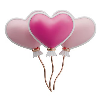 Modern Love Balloon Cartoon Love Balloon Valentine's Day Decorations 3d model