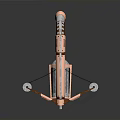 Steampunk Style Unique Weapon With Copper Body Wooden Handle And Intricate Mechanical Details