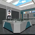 Modern Bright Optical Store Interior Design With Glass Counter Display Shelves And Spectacles