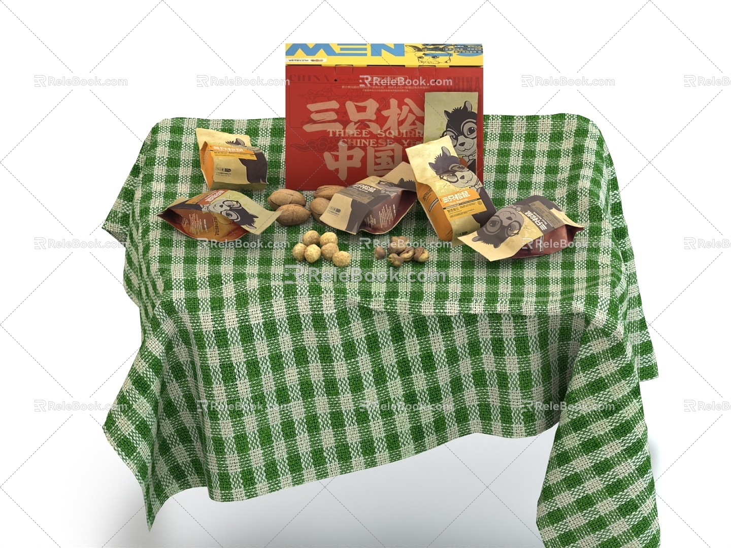 Snack Pack Snack Bag Three Squirrels Broad Beans Tablecloth 3d model