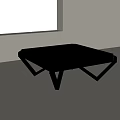 Modern Metal Coffee Table With Square Top And Geometric Legs 3d model