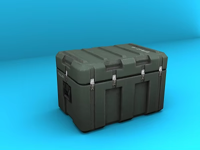 Green Hard Plastic Storage Case With Secure Lockable Latches And Durable Design 3d model