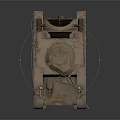 Old Fashioned Military Tank Featuring Tracks Turret Antenna Headlights And Worn Exterior