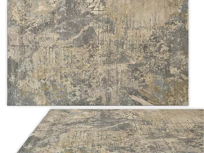 Square Rug With Abstract Pattern And Neutral Tones For Modern Living Room 3d model