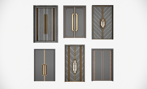 New Chinese Double Door 3d model