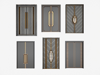 New Chinese Double Door 3d model