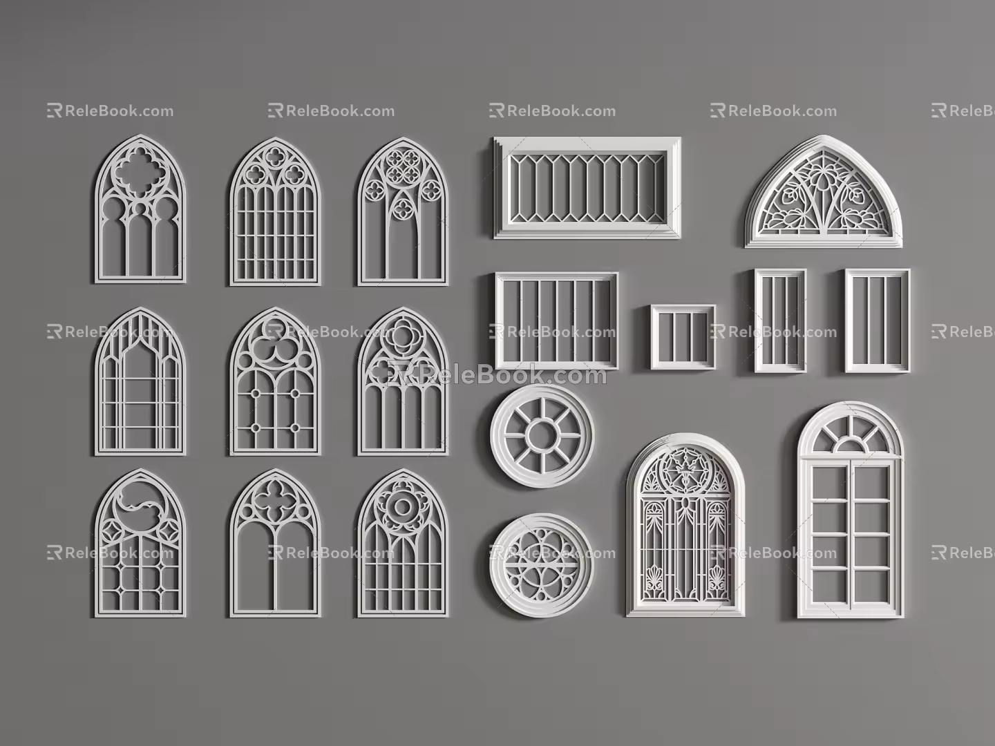 European-style openwork window European-style openwork door and window 3d model