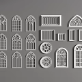 European-style openwork window European-style openwork door and window 3d model
