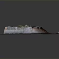 Modern Landscape 3D Model Featuring Sunken Depression With Green Vegetation And Moist Ground