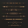 Various Elegant Ornamental Carving Designs With Decorative Line Patterns And Styles