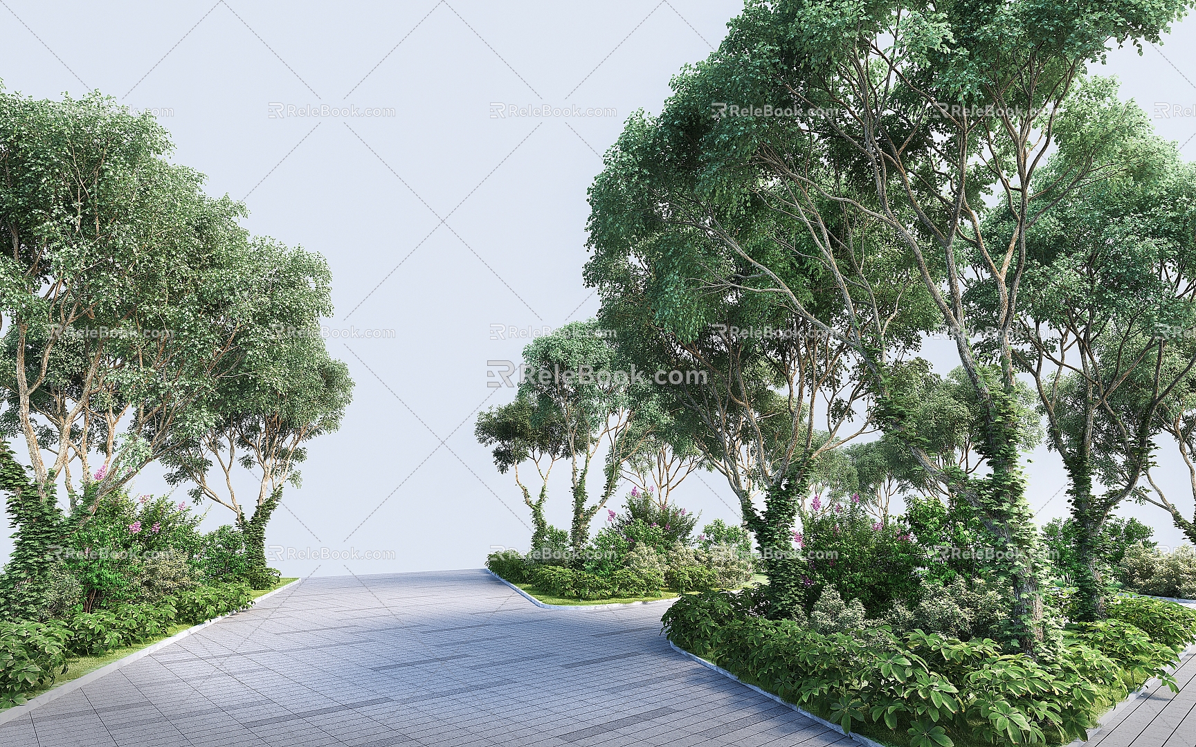 Modern tree flower bed 3d model