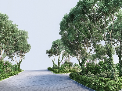 Modern tree flower bed 3d model