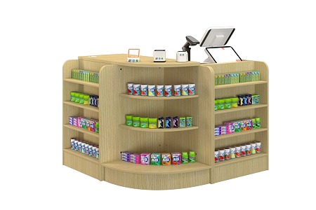 Cashier Shelf Bar Pharmacy Cashier Convenience Store Cashier Equipment 3d model