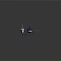 Aquatic Animal Blue Swordfish 3D Model With Long Bill And Dorsal Fin Features