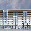 Modern Residential Building Simple Multi-storey Residence 3d model