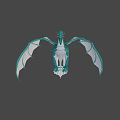 3D Rendered Dragon Character With Blue Scales White Wings And Detailed Features