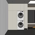 Home Balcony with Stacked Washer and Dryer Modern White Cabinetry Tidy Functional Space