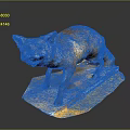Realistic Red Fox Game Movie Character Sculpture With Orange Base And Dark Background