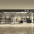 Modern Clothing Store With Bright Interior Glass Facade Display Racks And Clothing Displays