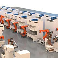 Advanced Industrial Equipment With Robotic Arms And Automated Manufacturing Line