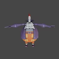 Cartoon Style Game Character With Red Spiked Hat Purple Coat And Orange Pants