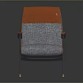 Stylish Modern Accent Chair With Gray Fabric Seat Orange Leather Back And Metal Legs