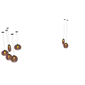 Modern Copper Glass Pendant Lights With Various Shapes And Glossy Finish