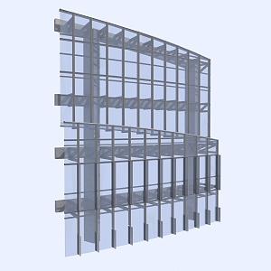 Modern curtain wall 3d model