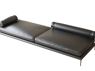 Leather sofa stool bench chaise longue 3d model