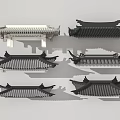 Traditional Chinese Architectural Roof Components With Eave Designs And Tile Details