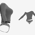 Stylish Gray Long Sleeve Bodysuit Featuring Cutout Waist And Patterned Detail