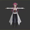 Pink Haired Anime Character With Green Accessory Long White Coat And Outstretched Arms