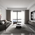 Modern Living And Dining Room Interior Design With Sofa Coffee Table Dining Chairs And Artwork