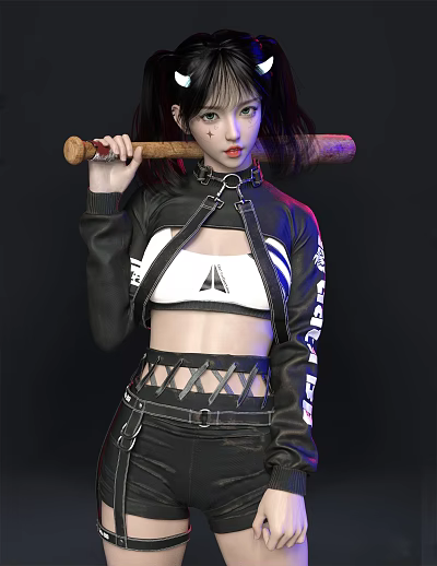 Modern Woman Baseball Maiden 3d model