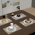 Western tableware knife and fork 3d model