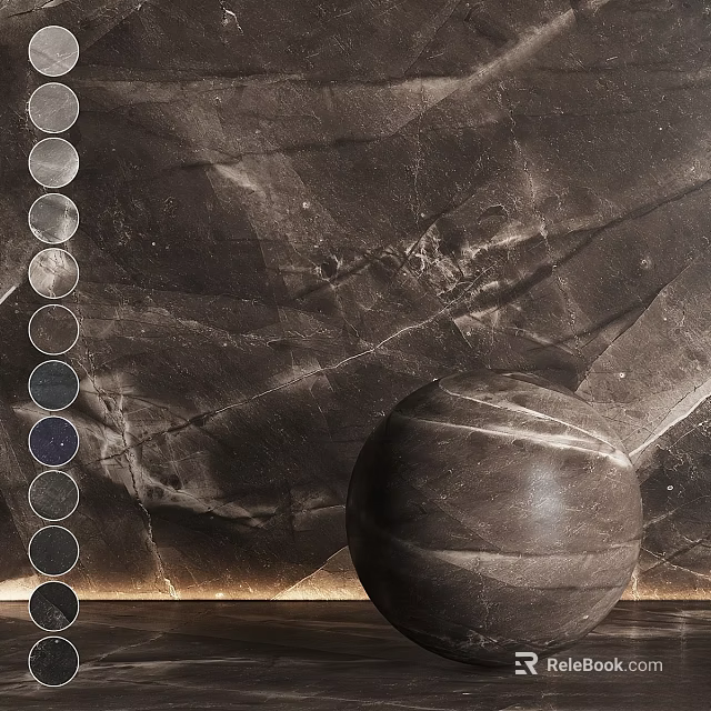 Marble Components Featuring Round Color Swatches Textured Sphere And Background 3d model