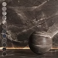Marble Components Featuring Round Color Swatches Textured Sphere And Background 3d model