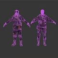 Two Human Characters In Tactical Military Gear Standing With Arms Outstretched